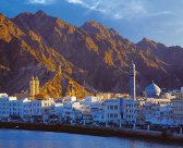 Oman, building, coast, coastline, day, evening, journey travel tour voyage, mosque, mountains, ocean, outdoor, photo architecture, photo landscape, photo nature, sea, summer, top view, tourism, town