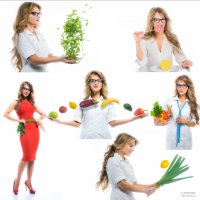 Примеры фотосессии для соцсетей и интернета. Врача диетолог на белом фоне